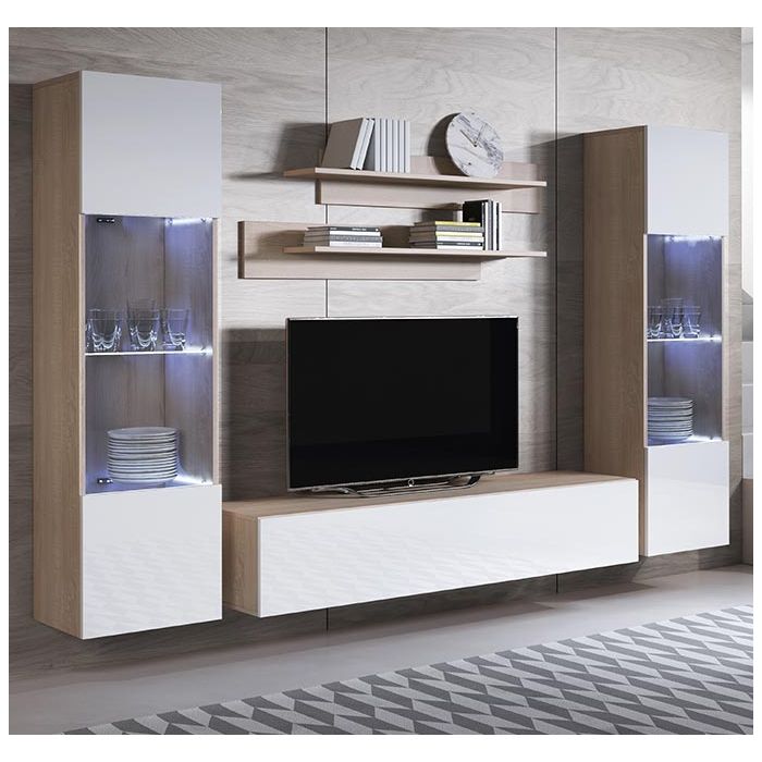 Combinaison de meubles Luke 9E sonoma et blanc (2,6m)