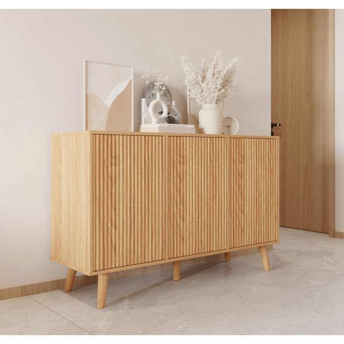 buffet-chêne-alba-120-cm-portes-cannelées-renzo
