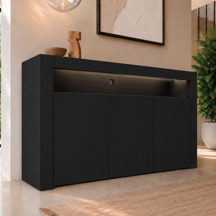 Buffet Salon modèle Aker couleur noir mat