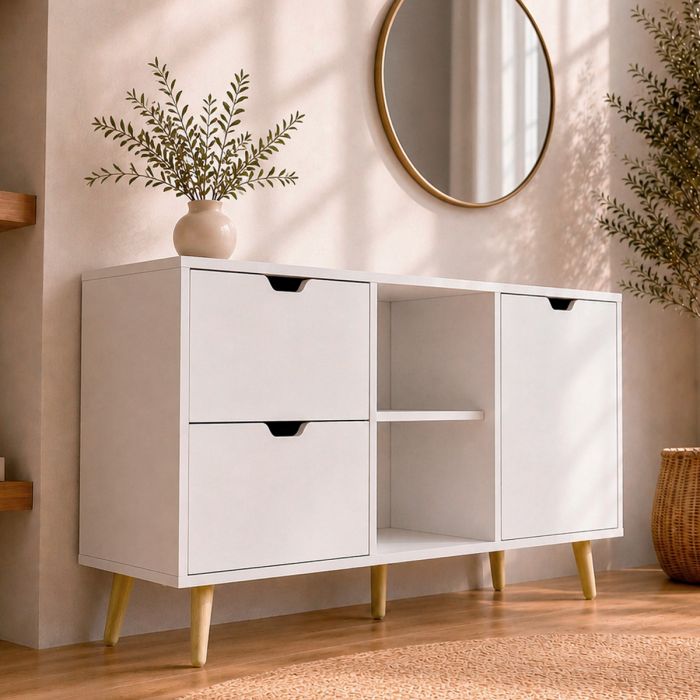 Buffet Salon modèle Leo couleur bianco opaco