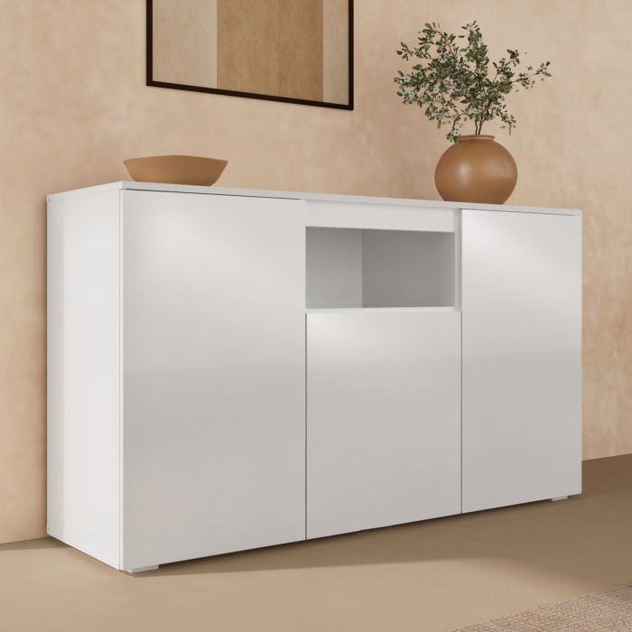 Buffet Salon modèle Nevada couleur blanc brillant