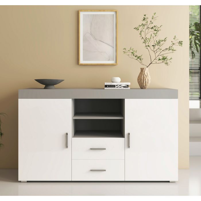 buffet-salon-modele-roque-couleur-gris-et-blanc-brillant
