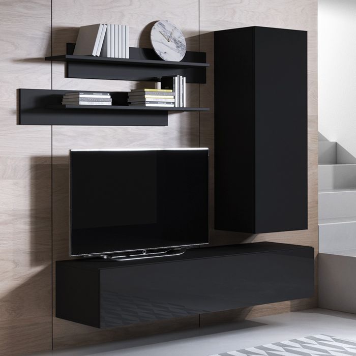 Combinaison de meubles Luke 1B noir (1,6m)
