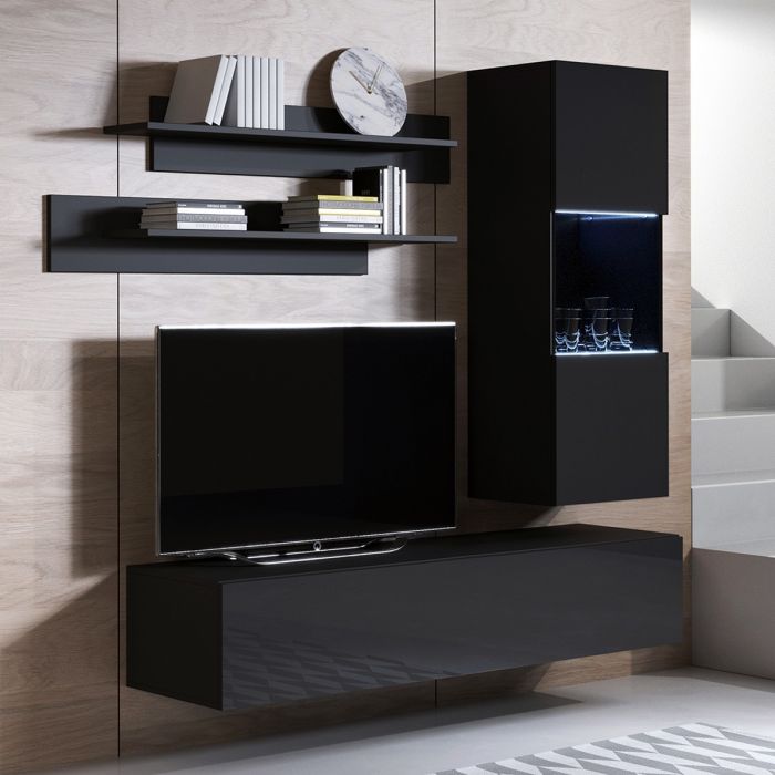 Combinaison de meubles Luke 3B noir (1,6m)