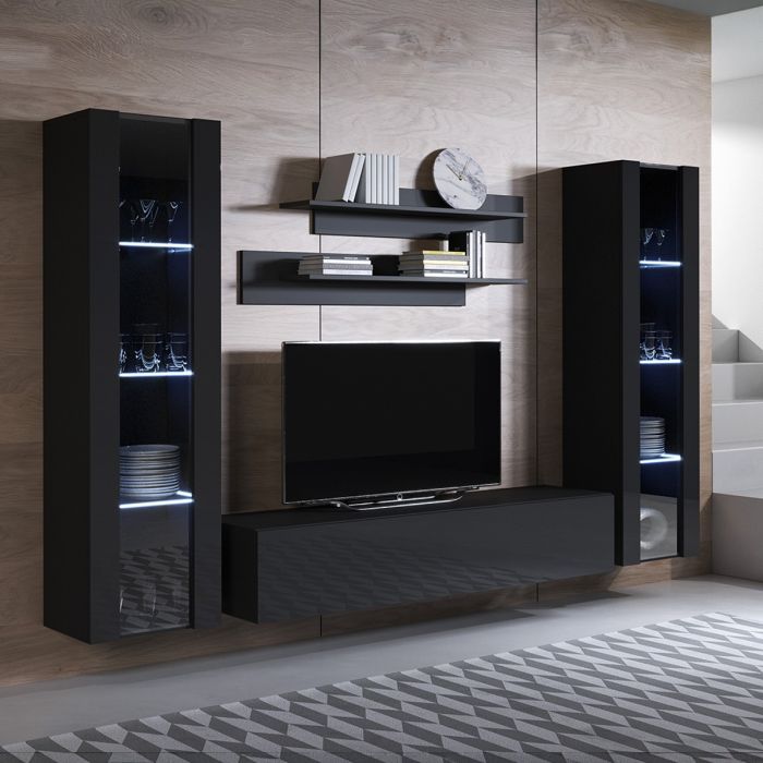 Combinaison de meubles Luke 8B noir (2,6m)