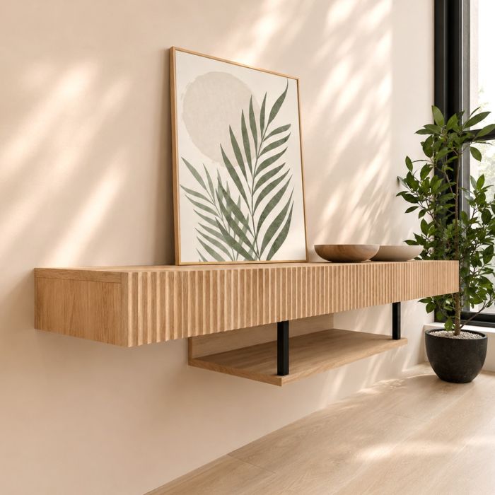 Meuble TV couleur chêne alba 150cm Renzo