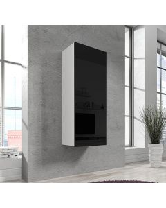 Armoire mural modèle Nora V1 (40x126cm) couleur blanche et noire