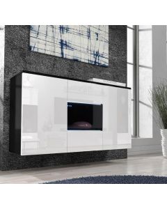 Buffet modèle Nora A2 Noir et blanc brillant