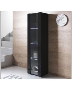Vitrine modèle Luke V5 (40x167cm) couleur noir avec pieds standard