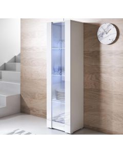 Vitrine modèle Luke V5 (40x167cm) couleur blanc avec pieds standard