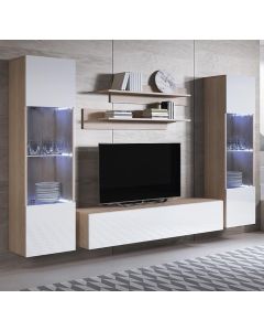 Combinaison de meubles Luke 9E sonoma et blanc (2,6m)