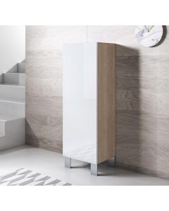 Armoire mural modèle Luke V1 (40x138 cm) couleur sonoma et blanc avec pieds en aluminium