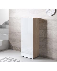 Armoire mural modèle Luke V1 (40x128 cm) couleur sonoma et blanc avec pieds standard 