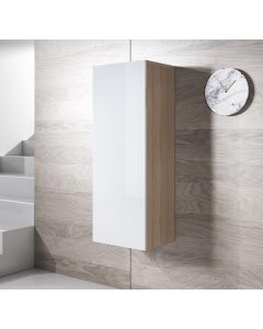 Armoire mural modèle Luke V1 (40x126cm) couleur blanc et sonoma