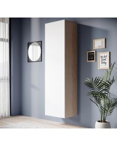 Armoire mural modèle Eliot (40x165cm) couleur sonoma et blanc mate