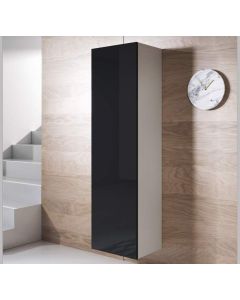 Armoire mural modèle Luke V4 (40x165cm) couleur blanc et noir
