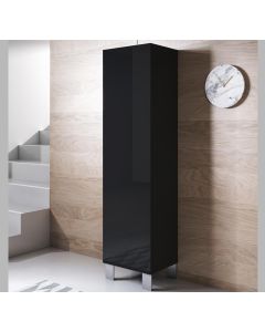Armoire mural modèle Luke V4 (40x177cm) couleur noir avec pieds en aluminium