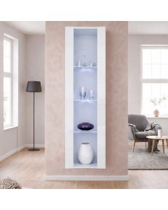 Vitrine murale modèle Nora V5 (40x170cm) couleur blanche