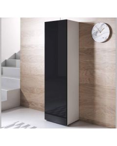Armoire mural modèle Luke V4 (40x167cm) couleur blanc et noir avec pieds standard