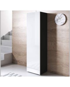 Armoire mural modèle Luke V4 (40x167cm) couleur noir et blanc avec pieds standard