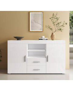 Buffet Salon modèle Roque couleur blanc brillant