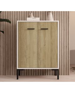 Buffet bas Blanc et Sonoma 84 cm Lander L15