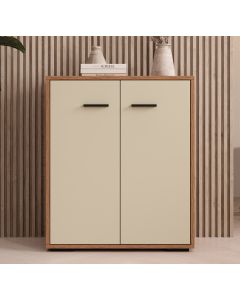 Buffet bas couleur Noyer Ambar et Beige 71 cm Lander L2