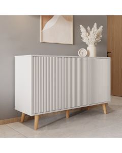 Buffet couleur Blanc 120 cm avec portes cannelées Renzo