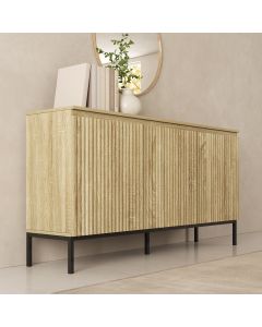 Buffet cannelé modèle Logan 3 portes couleur Sonoma