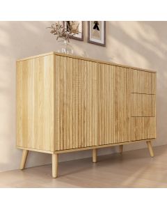 Buffet Cannelé Renzo L - 2 Porte et Tiroirs - Chêne Alba