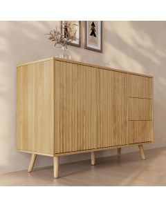 Buffet Cannelé Renzo L - 2 Porte et Tiroirs - Chêne Alba