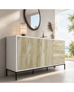 Buffet couleur Blanc et Sonoma 150 cm Serena