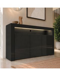 Buffet Salon modèle Aker couleur noir brillant