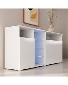 Buffet Salon modèle Clark couleur blanc brillant