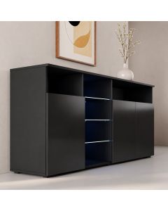 Buffet Salon modèle Clark couleur noir brillant