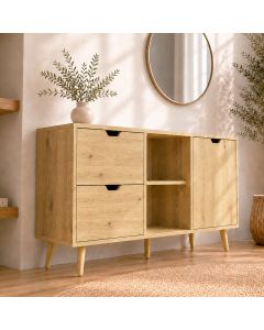 Buffet Salon modèle Leo couleur Chêne Eos
