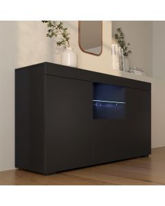 Buffet Salon modèle Natolia couleur noir mate 150 x 83 cm.