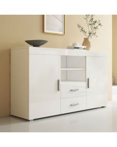 Buffet Salon modèle Roque couleur blanc brillant