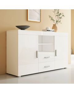 Buffet Salon modèle Roque couleur blanc brillant