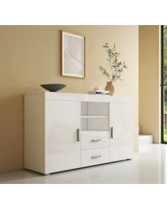 Buffet Salon modèle Roque couleur blanc brillant