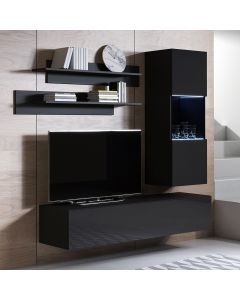 Combinaison de meubles Luke 3B noir (1,6m)