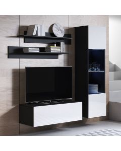 Combinaison de meubles Luke 3D noir et blanc (1,6m)