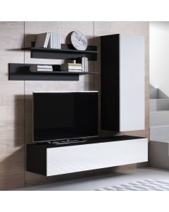 Combinaison de meubles Luke 4D noir et blanc (1,6m)