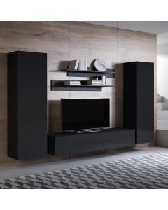 Combinaison de meubles Luke 7B noir (2,6m)