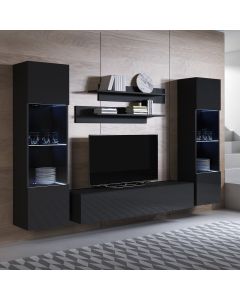 Combinaison de meubles Luke 9B noir (2,6m)