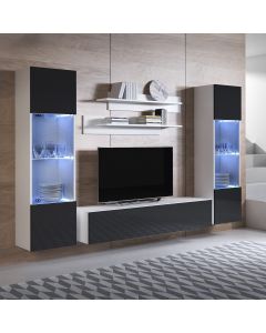 Combinaison de meubles Luke 9C blanc et noir (2,6m)