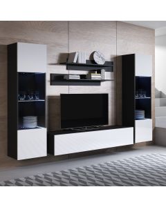 Combinaison de meubles Luke 9D noir et blanc (2,6m)