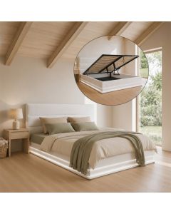 Lit coffre design Nitas - blanc (160x200cm)
