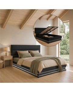 Lit coffre design Nitas - noir (150X190cm)
