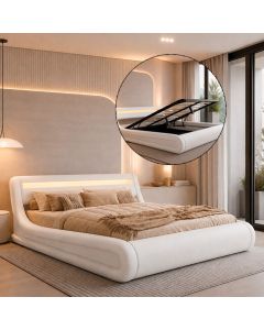 Lit coffre design Rodas - blanc (150x190cm)